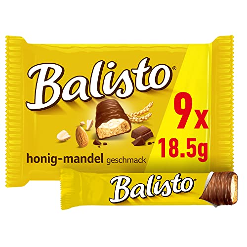 Balisto Schokoriegel, Honig-Mandel, gelb, Multipack, 9 Riegel à 18,5g von Balisto