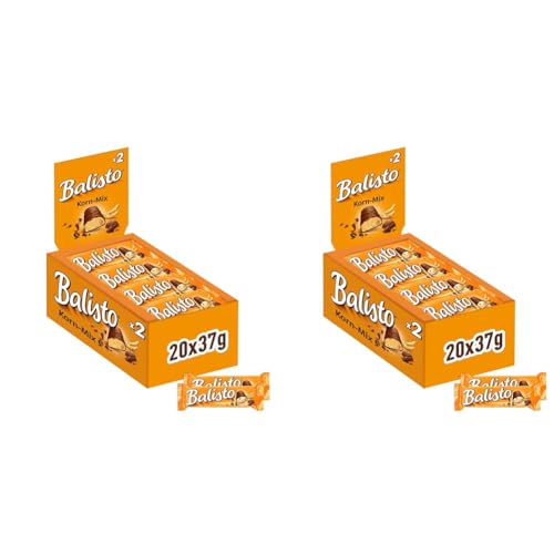 Balisto Schokoriegel | Korn-Mix, orange | 20 Riegel in einer Box (20 x 37 g) (Packung mit 2) von Balisto