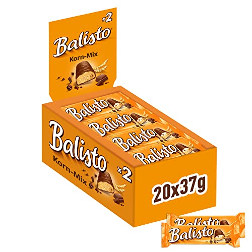 Balisto Schokoladen Großpackung, Korn-Mix, Getreide Schokoriegel, 20 x 37g, Schokolade, Müsliriegel, Schoko Großpackung (740g) von Balisto