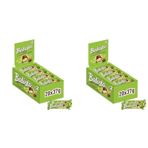 Balisto Schokoriegel | Müsli-Mix, grün | 20 Riegel in einer Box (20 x 37 g) (Packung mit 2) von Balisto