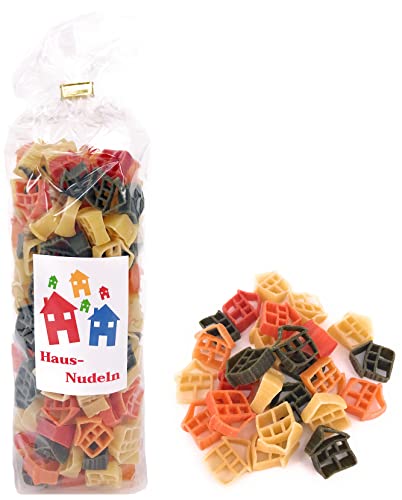 Balna Haus Nudeln Bunte Pasta 250g Hausnudeln Geschenk Hausbau Einzug Motivnudeln Geschenkidee Motiv von Balna