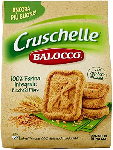 3x Balocco Cruschelle Biscotti con farina integrale e zucchero di canna Kekse mit Vollkornmehl und braunem Zucker biscuits cookies 100% Italienische Kekse 700g von Balocco
