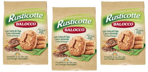 3x Balocco Rusticotte Biscotti Integrali ai 5 cereali Vollkornkekse mit 5 Müsli mit Chiasamen, Leinsamen und Sonnenblumenkernen biscuits cookies 100% Italienische Kekse 700g 3x Balocco Rusticotte Biscotti Integrali ai 5 cereali Vollkornkekse mit 5 Müsli mit Chiasamen, Leinsamen und Sonnenblumenkernen biscuits cookies 100% Italienische Kekse 700g von Balocco