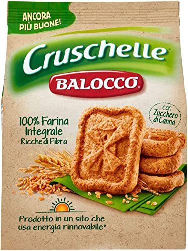 6x Balocco Cruschelle Biscotti con farina integrale e zucchero di canna Kekse mit Vollkornmehl und braunem Zucker biscuits cookies 100% Italienische Kekse 700g von Balocco