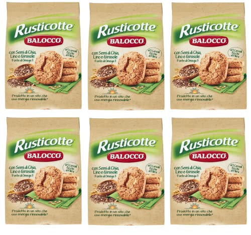 6x Balocco Rusticotte Biscotti Integrali ai 5 cereali Vollkornkekse mit 5 Müsli mit Chiasamen, Leinsamen und Sonnenblumenkernen biscuits cookies 100% Italienische Kekse 700g 6x Balocco Rusticotte Biscotti Integrali ai 5 cereali Vollkornkekse mit 5 Müsli mit Chiasamen, Leinsamen und Sonnenblumenkernen biscuits cookies 100% Italienische Kekse 700g von Balocco
