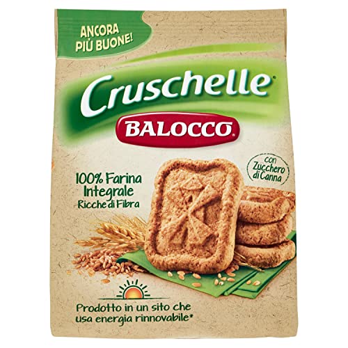 Balocco Cruschelle Biscotti con farina integrale e zucchero di canna Kekse mit Vollkornmehl und braunem Zucker biscuits cookies 100% Italienische Kekse 700g von Balocco