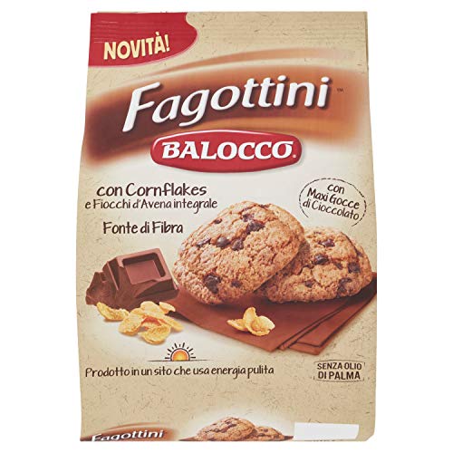Balocco Fagottini Biscotti Integrali Vollkornkekse Kekse Biscuits mit Cornflakes Vollkorn Haferflocken und Schokoladenstückchen 700g von Balocco