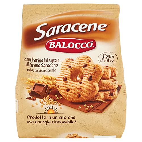 Balocco Saracene Biscotti con grano saraceno e gocce di cioccolato Kekse mit Buchweizen und Schokoladenstückchen biscuits cookies 100% Italienische Kekse 700g von Balocco