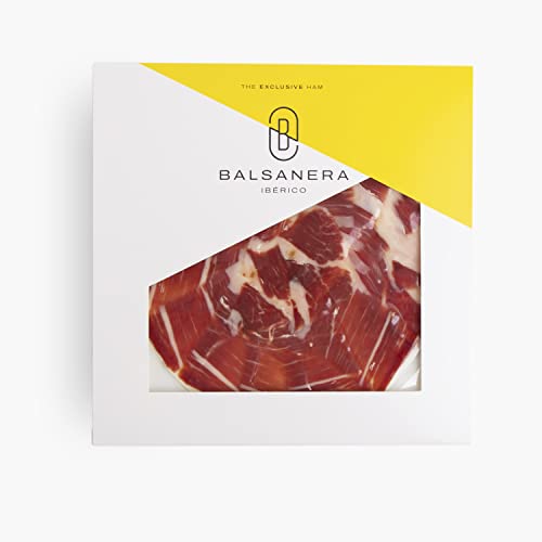 Balsanera Ibérico - 100% Serrano Ibérico Schinken G.U. Los Pedroches| Kiste mit 2 Umschlägen x 80 gr | Handgeschnitten | Vakuumverpackt | Reifezeit 20-30 Monaten von Balsanera Ibérico