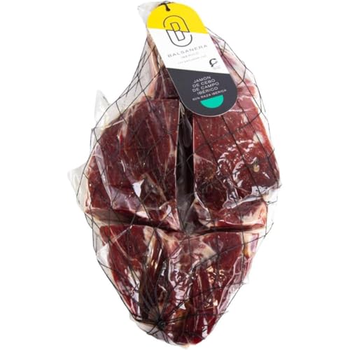 Balsanera Ibérico - 50% Iberischer Schinken Ohne Knochen | Ungefähres Gewicht von 4 Kg | Reifung von 24 bis 30 Monaten | Vakuumverpackt in 4 Stück + vakuumverpackte Knochen von Balsanera Ibérico