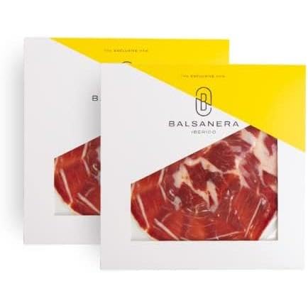 Balsanera Ibérico - 50% Serrano Ibérico Schinken | Kiste mit 2 Umschlägen x 80 gr | Handgeschnitten | Vakuumverpackt | Reifezeit 24-30 Monaten von Balsanera Ibérico