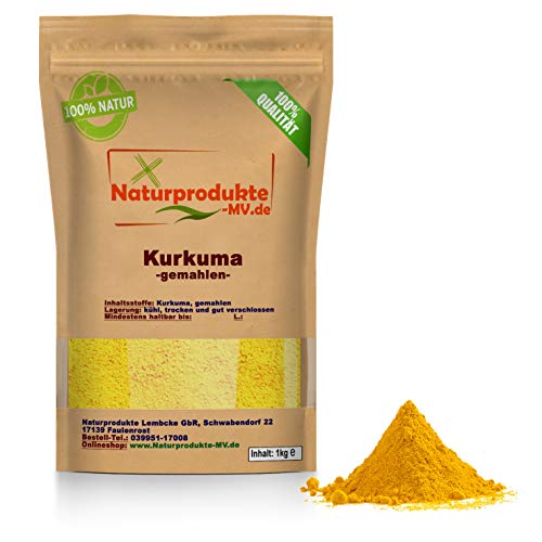 Kurkuma Pulver (1kg) Curcuma gemahlen 1A Spitzenqualität von BalticNatura