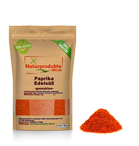 Paprika Edelsüß gemahlen (100g) Paprika Edelsüss gemahlen Paprikapulver 1A Spitzenqualität von BalticNatura