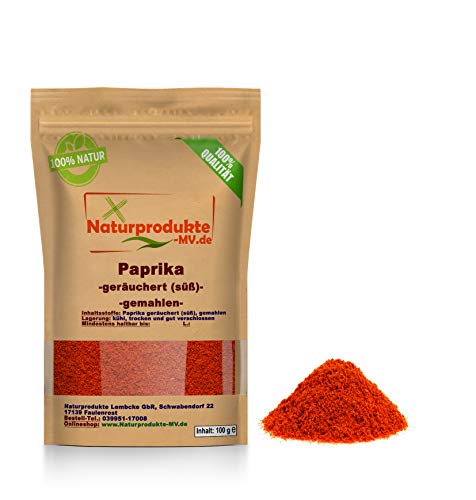 Paprika geräuchert süß (100g) Paprika rauchig Pulver 1A Spitzenqualität von BalticNatura