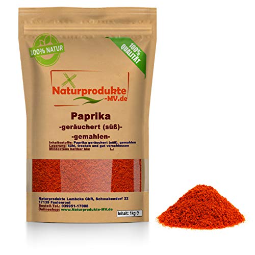 Paprika geräuchert süß (1Kg) Paprika rauchig Pulver 1A Spitzenqualität von BalticNatura