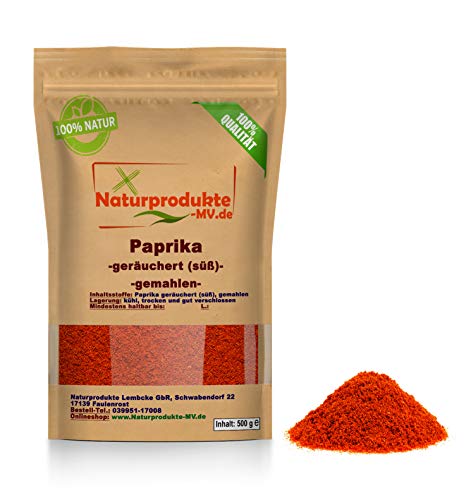 Paprika geräuchert süß (500g) Paprika rauchig Pulver 1A Spitzenqualität von BalticNatura