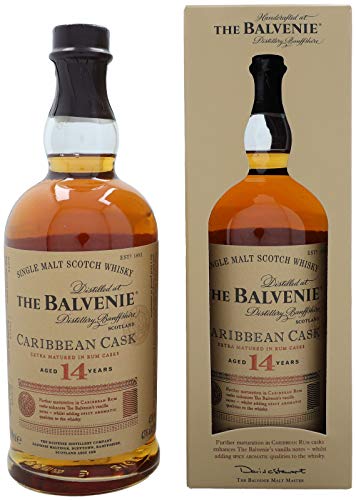 Balvenie Carribean Cask Single Malt Scotch Whisky 14 Jahre Single Malt Whisky (1 x 700 ml) von Balvenie