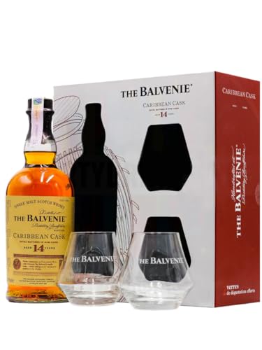 Balvenie 14 Years Old CARIBBEAN CASK Finish 43% Vol. 0,7l in Geschenkbox mit 2 Gläsern von THE BALVENIE