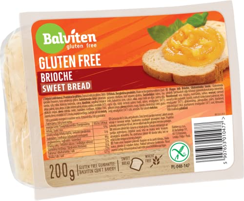 BALVITEN Glutenfreies Brioche-Süßbrot, 200 g, Zertifiziert, ohne Weizen, MAP verpackt, Langlebig, Vegetarisch BALVITEN Glutenfreies Brioche-Süßbrot, 200 g, Zertifiziert, ohne Weizen, MAP verpackt, Langlebig, Vegetarisch von Balviten gluten - free