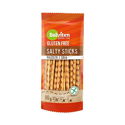 BALVITEN Glutenfreie Salzstangen, 80g, Zertifiziert, Flow Pack, Zwölf Monate Haltbarkeitsdatum, Knusprig, Lecker BALVITEN Glutenfreie Salzstangen, 80g, Zertifiziert, Flow Pack, Zwölf Monate Haltbarkeitsdatum, Knusprig, Lecker von Balviten