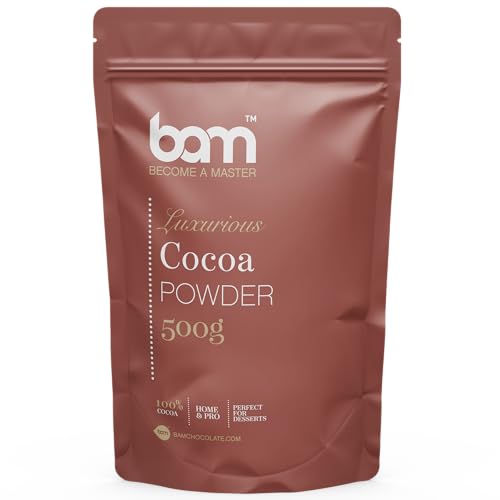 BAM Luxuriöses Kakaopulver, 100% Kakao, intensive Kakao Farbe, Brot und Desserts (Alkalisierter rot-brauner Kakao, 500 g) von BAM