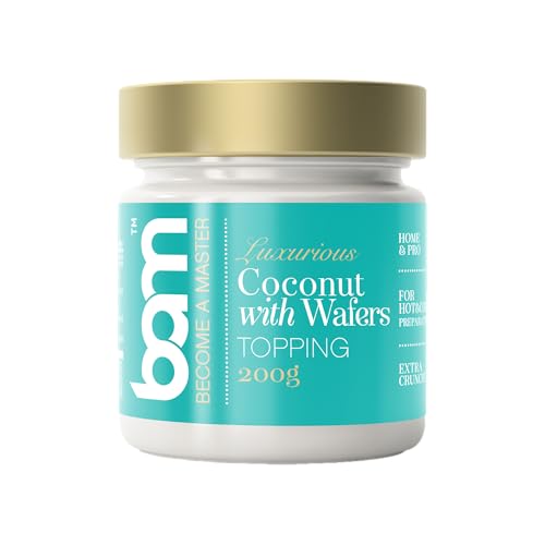 BAM Cremige Topping, 200 ml, Heiß- und Kaltzubereitung, glatt und cremig, Backen zu Hause oder Profi (Kokosnuss mit Waffel) BAM Cremige Topping, 200 ml, Heiß- und Kaltzubereitung, glatt und cremig, Backen zu Hause oder Profi (Kokosnuss mit Waffel) von BAM