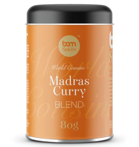 BAM Gewürzmischungen, Perfekt zum Kochen, Backen, Grillen Würzmischung (Madras Curry, 80 g) von BAM