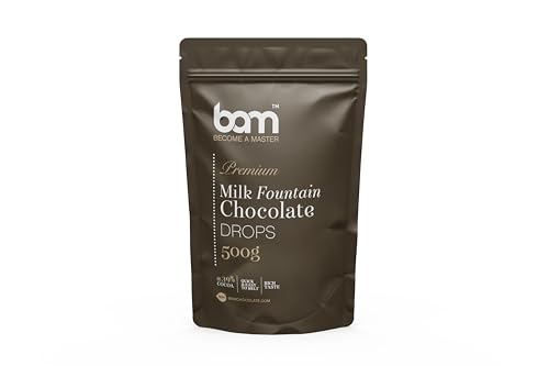 BAM Premium Milchschokolade Tropfen für Schokoladenbrunnen, Callets, Chips für Schokoladenfondue, Einfach zu schmelzen, 500 Gramm BAM Premium Milchschokolade Tropfen für Schokoladenbrunnen, Callets, Chips für Schokoladenfondue, Einfach zu schmelzen, 500 Gramm von BAM