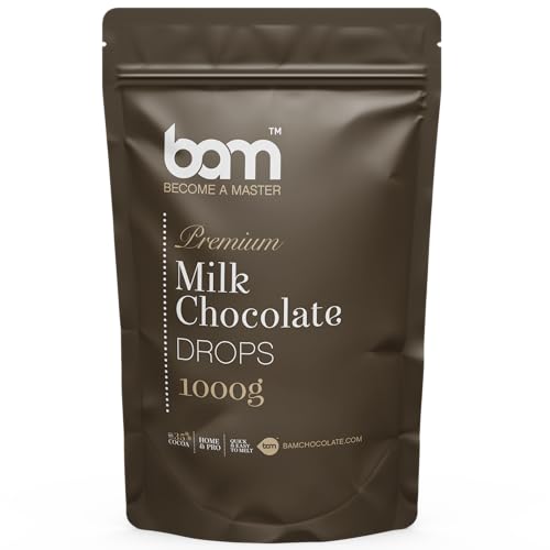 BAM Milchschokolade Drops, Tropfen, Callets zum Schmelzen, Backen für Zuhause und Profi (1 kg) BAM Milchschokolade Drops, Tropfen, Callets zum Schmelzen, Backen für Zuhause und Profi (1 kg) von BAM