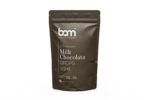BAM Premium Milchschokolade Drops, Callets, Chips zum Schmelzen, Backen für Zuhause und Profi (250 g) von BAM