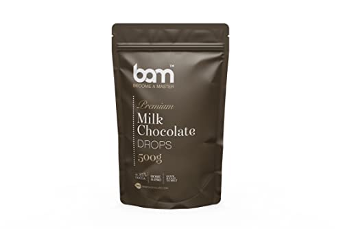 BAM Premium Milchschokolade Drops, Callets, Chips zum Schmelzen, Backen für Zuhause und Profi (500 g) von BAM