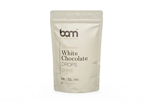 BAM Premium White Chocolate Drops, Callets, Chips zum Schmelzen, Backen für Zuhause und Profi, 1 kg (500 g) von BAM