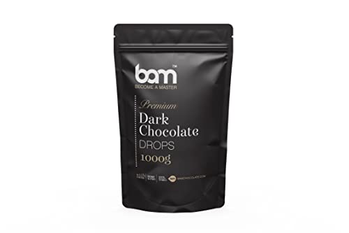 BAM Premium Dark Chocolate Drops, Callets, Chips zum Schmelzen, Backen für Zuhause und Profi (1 kg) von BAM