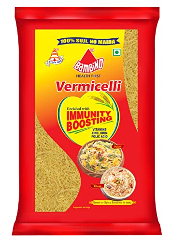 Bambino Vegetarische Vermicelli-Beutel, 850 g/900 g (Gewicht kann variieren) (Verpackung kann variieren) von Bambino