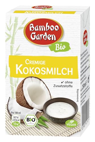 Bamboo Garden Bio Kokosmilch, 250 ml (Verpackungsdesign kann abweichen) von Bamboo Garden