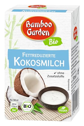 Bamboo Garden Bio Kokosmilch fettreduziert, 250 ml (Verpackungsdesign kann abweichen) von Bamboo Garden