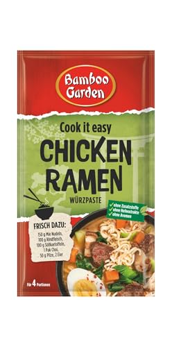Bamboo Garden - Chicken Ramen Würzpaste | Zum Zubereiten von Ramensuppe | Für 4 Portionen | Ohne Zusatzstoffe, natürliche Zutaten | 45 g im Beutel Bamboo Garden - Chicken Ramen Würzpaste | Zum Zubereiten von Ramensuppe | Für 4 Portionen | Ohne Zusatzstoffe, natürliche Zutaten | 45 g im Beutel von Bamboo Garden