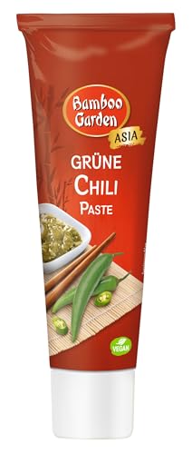Bamboo Garden - Chili Paste grün | Besonders scharfe Würzpaste für Fleisch- und Gemüsegerichte | Vegan | 45 g in der Tube Bamboo Garden - Chili Paste grün | Besonders scharfe Würzpaste für Fleisch- und Gemüsegerichte | Vegan | 45 g in der Tube von Bamboo Garden