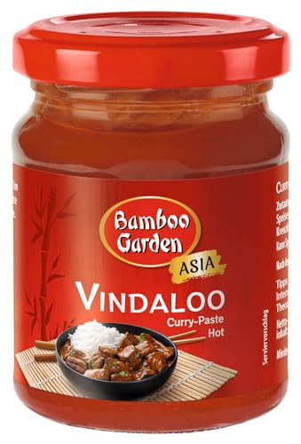 Bamboo Garden - Currypaste Vindaloo | Würzig-scharfer Geschmack für Currygerichte und zum Marinieren von Fleisch | 1 x 125 g von Bamboo Garden