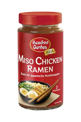 Bamboo Garden - Miso Chicken Ramen Basis| Suppenbasis für japanische Nudelsuppen | Für 2 Portionen | 400 ml im wiederverschließbaren Glas Bamboo Garden - Miso Chicken Ramen Basis| Suppenbasis für japanische Nudelsuppen | Für 2 Portionen | 400 ml im wiederverschließbaren Glas von Bamboo Garden