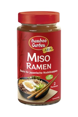 Bamboo Garden - Miso Ramen Basis | Suppenbasis für japanische Nudelsuppen | Vegan | 2 Portionen | 400 ml im wiederverschließbaren Glas Bamboo Garden - Miso Ramen Basis | Suppenbasis für japanische Nudelsuppen | Vegan | 2 Portionen | 400 ml im wiederverschließbaren Glas von Bamboo Garden