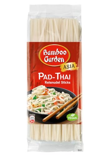 Bamboo Garden - Pad-Thai Reisnudel Sticks , Für traditionelle Nudelgerichte wie Pad-Thai , Vegan , 1 x 300 g (Verpackungsdesign kann abweichen) von Bamboo Garden