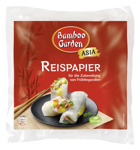 Bamboo Garden - Reispapier , Für die Zubereitung von Frühlings und Sommerrollen , Vegan , 1 x 150 g Bamboo Garden - Reispapier , Für die Zubereitung von Frühlings und Sommerrollen , Vegan , 1 x 150 g von Bamboo Garden
