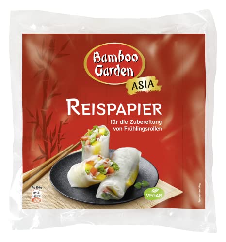 Bamboo Garden, Reispapier, für die Zubereitung von Frühlings- und Sommerrollen, Vegan, 1 x 150 g von Bamboo Garden