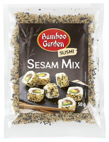 Bamboo Garden - Sushi Sesam Mix , Ideal für die Zubereitung von Sushi aller Art , Hervorragend auch als Topping zahlreicher Gerichte, im Müsli oder Porridge , 1 x 50 g von Bamboo Garden