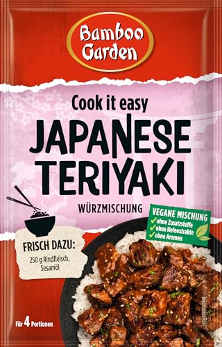 Bamboo Garden - Teriyaki Seasoning Mix , Gewürzmischung für Teriyaki , Für 4 Portionen , Ohne Geschmacksverstärker und Konservierungsstoffe , 1 x 25 g (Verpackungsdesign kann abweichen) von Bamboo Garden