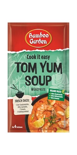 Bamboo Garden - Tom Yum Soup Würzpaste | Zum Zubereiten von Tom Yum Suppe | Für 4 Portionen | Vegan, natürliche Zutaten | 45 g im Beutel Bamboo Garden - Tom Yum Soup Würzpaste | Zum Zubereiten von Tom Yum Suppe | Für 4 Portionen | Vegan, natürliche Zutaten | 45 g im Beutel von Bamboo Garden