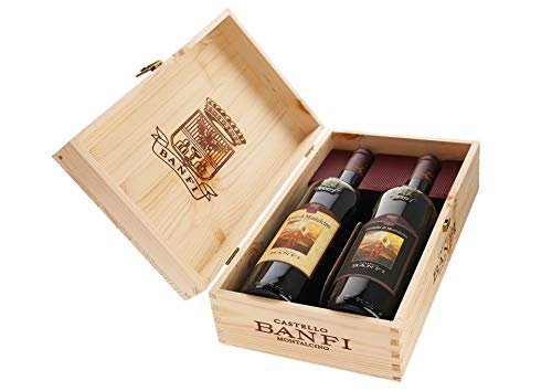Cassetta da 2 bottiglie: Brunello e Rosso di Montalcino Banfi 2 bottiglie da 0,75 ℓ, Cassetta di legno von Banfi
