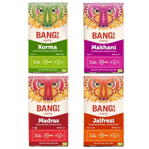 Bang Curry Kits + Rezept E-Book | Für 6 Curry-Gerichte | Currygewürz Sammlung – 6 x 24g | Glutenfrei - Vegan & Keto-Freundlich | Authentische Curry-Gerichte Kreieren von Bang Curry