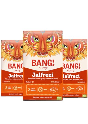Bang Curry Kits + Rezepte E-Book | Classic Bangla Curry Gewürze 4x24g | Curry Paste | Curry Pulver | Curry Sauce | Vegan Und Keto Freundlich von Bang Curry
